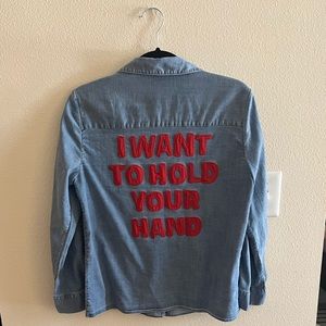 Alice + Olivia Beatles I WANNA HOLD YOUR HAND Button-Down